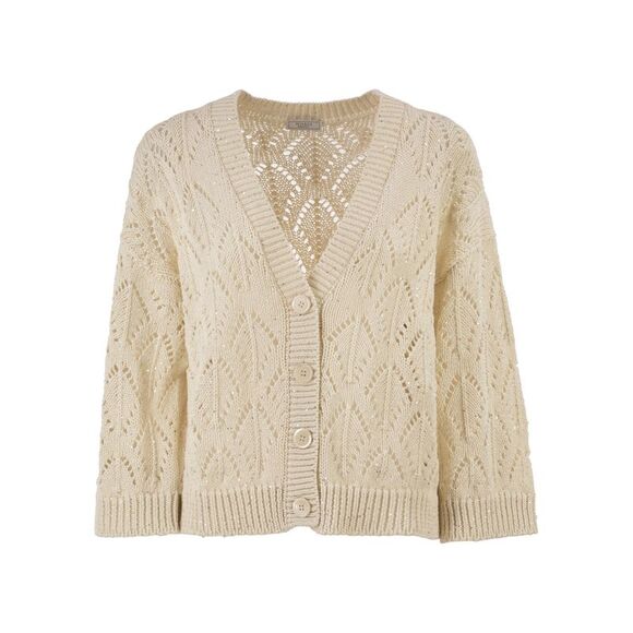 Peserico Women Cotton Cord Cardigan With Sequins